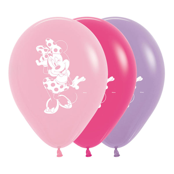 ROUND LATEX BALLOON 2 SIDED MINNIE MOUSE FASHION ASSORTED