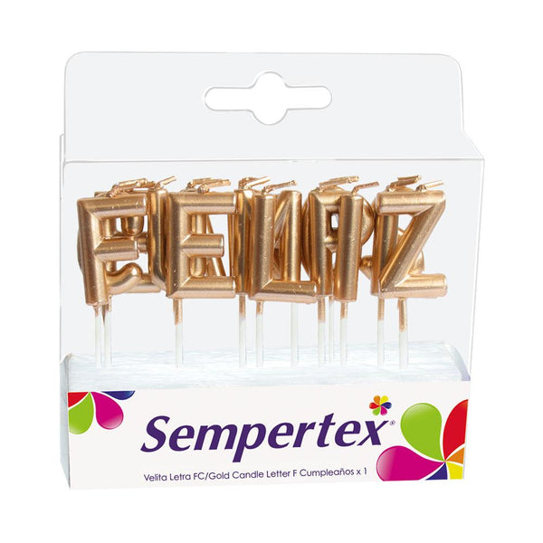 GOLDEN HAPPY BIRTHDAY LETTERING CANDLE